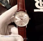 Perfect Replica Rolex Datejust White Dial Dark Brown Leather Strap 40mm Watch (1)_th.jpg